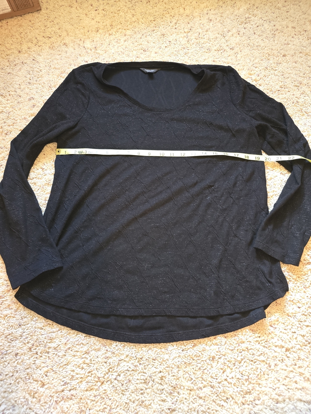 Simply Vera Vera Wang Black Scoop Neck Long-Sleeve Top